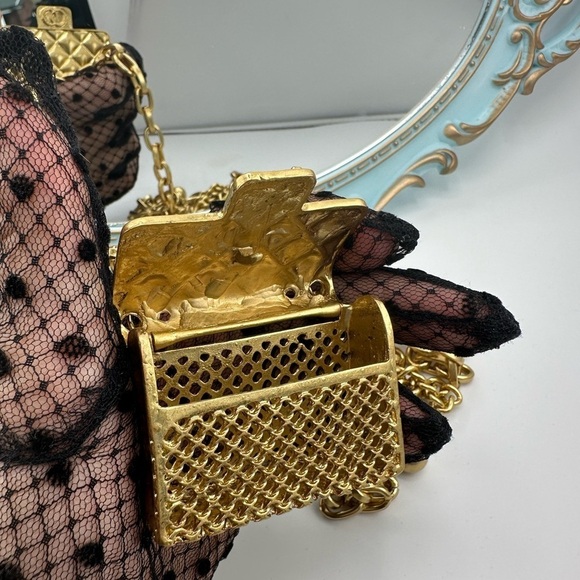 Gold Chain Mini Double Charm Belt/Bag Anthropologie Gold Mini Double Chain Charm Belt/Bag main image 3